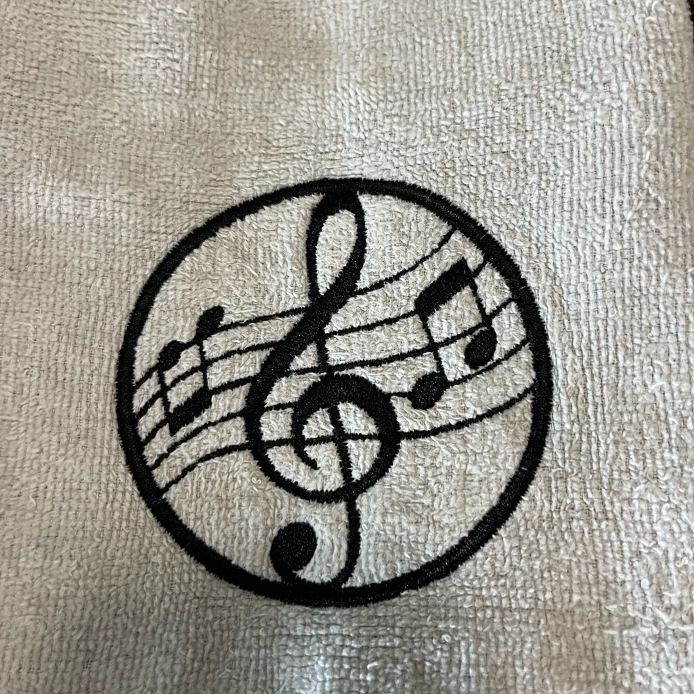 Handcrafted embroidered 100% cotton music theme finger towels set